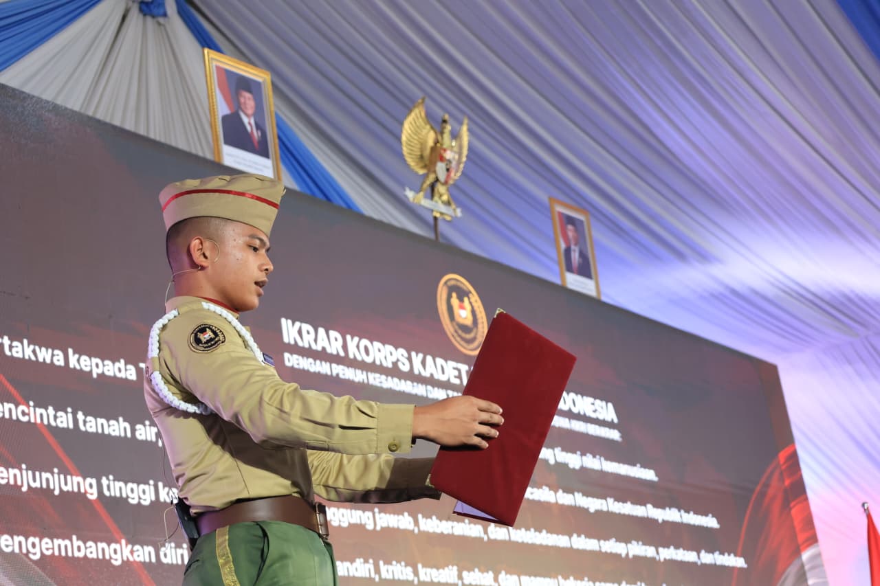 Kabacadnas Kemhan Pimpin Grand Launching Ekstrakurikuler Korps Kadet Republik Indonesia (KKRI)