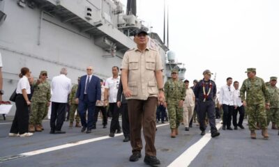 Menhan Sjafrie Sambut dan Tinjau Kelayakan Kapal ITS Giuseppe Garibaldi