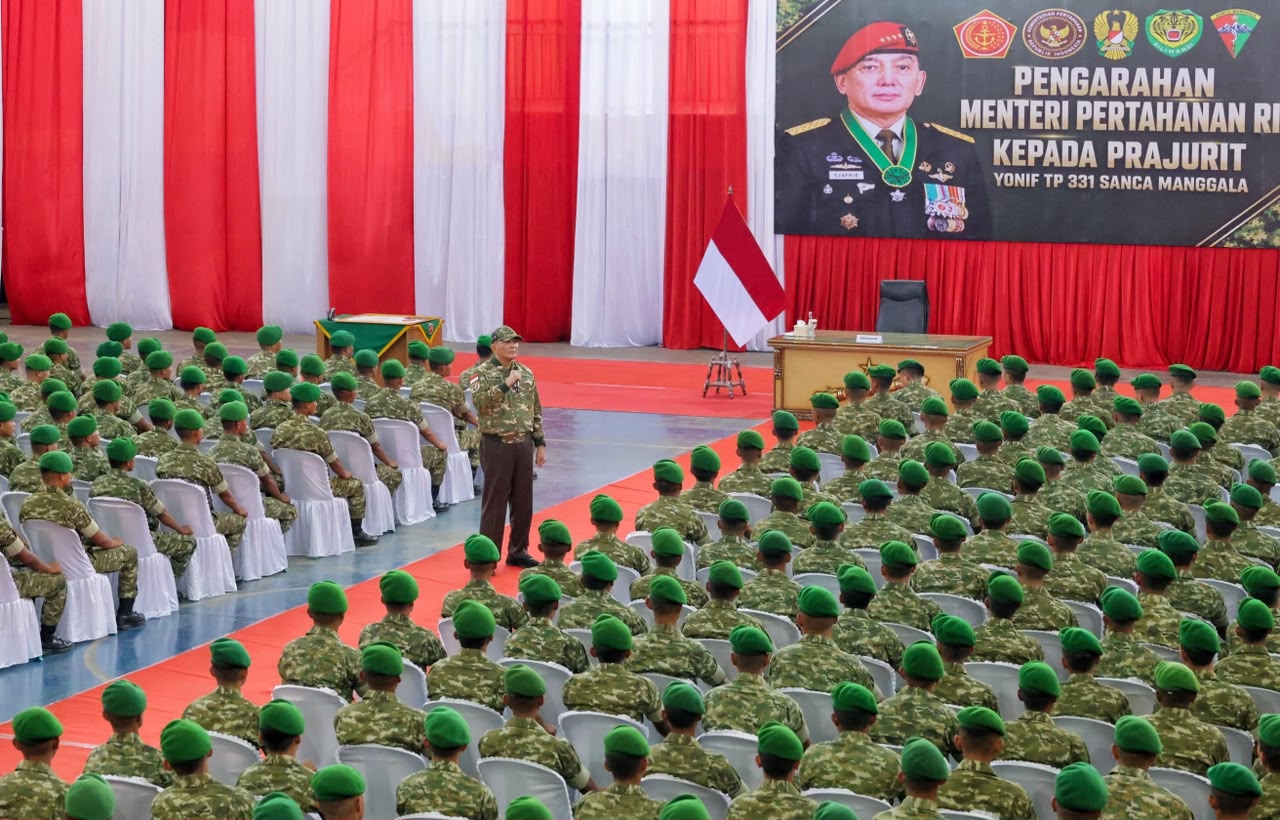 Menhan Sjafrie Tinjau Marshalling Area Yonif TP 331/Sanca Manggala: Kemampuan Menembak, Bela Diri dan Patroli adalah Kewajiban Prajurit