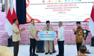 Disaksikan Presiden, Menhan Hadiri Penyerahan Rp13,2 Triliun dan 259 Ribu Hektare Kawasan Hutan Kepada Negara