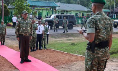 Tinjau Yonif TP 881/Baratama Dharma di Sebuku Nunukan, Menhan Sjafrie: Prajurit Perbatasan Harus Siap Hadapi Ancaman dan Mengawal Kedaulatan NKRI